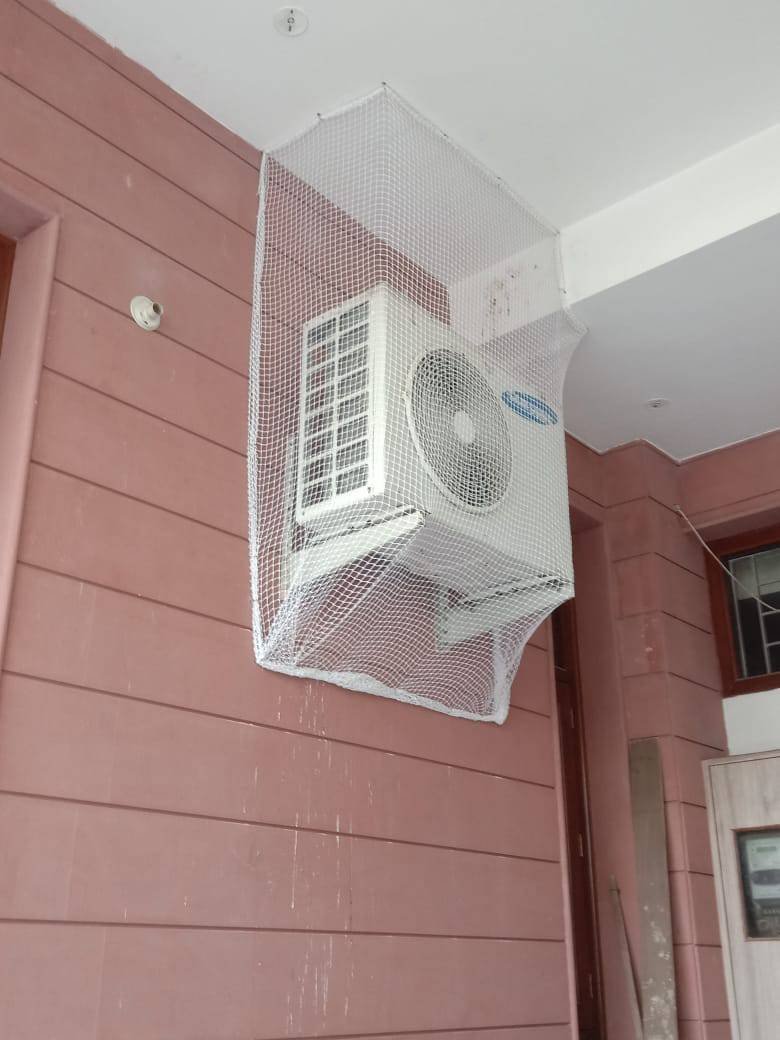 Outdoor AC unit protection nets