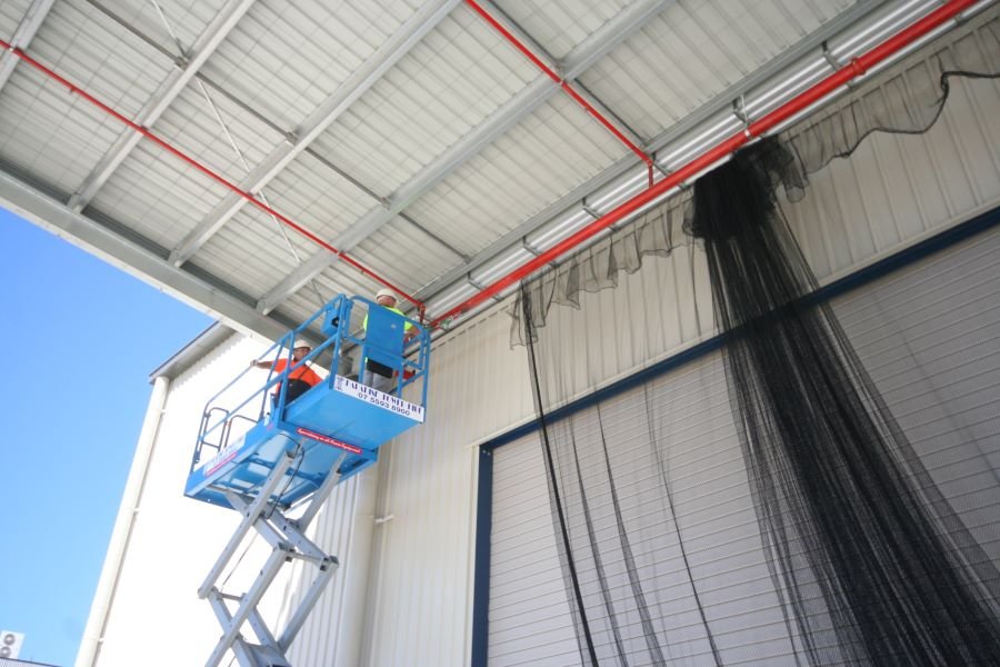 Factory bird nets installation