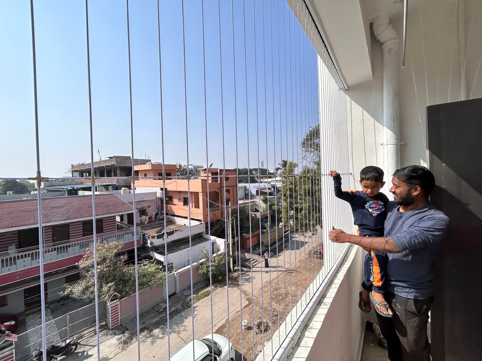 Balcony invisible grills installation in Chennai